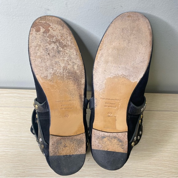 Isabel Marant Etoile Black Suede Hey Jude Ruben Studded Boots Booties 40 or 10 - Picture 9 of 11